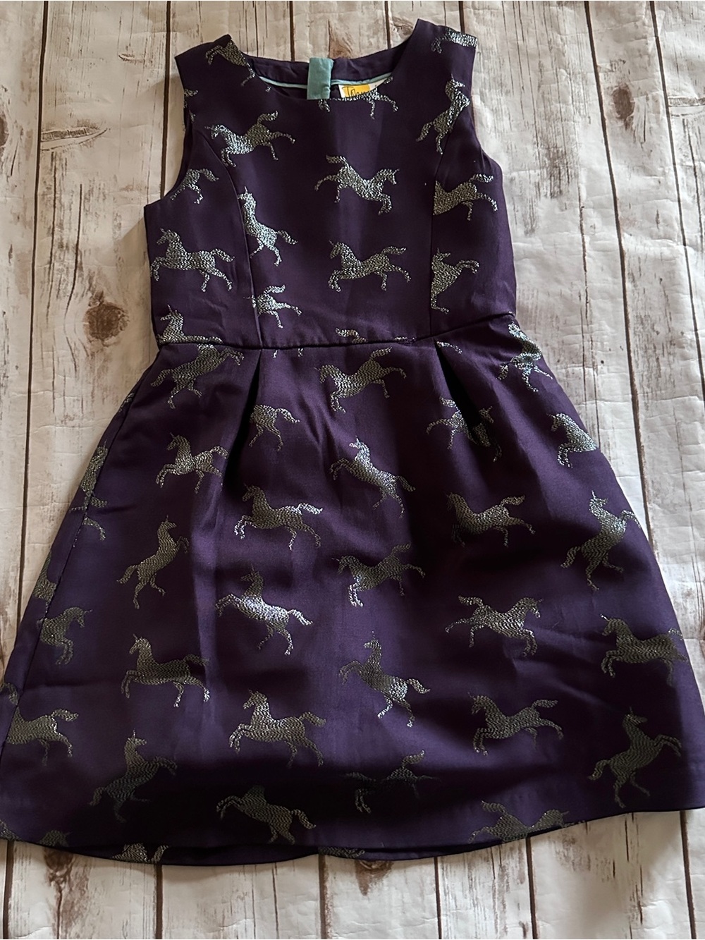 Mini Boden purple unicorn dress vguc 7/8